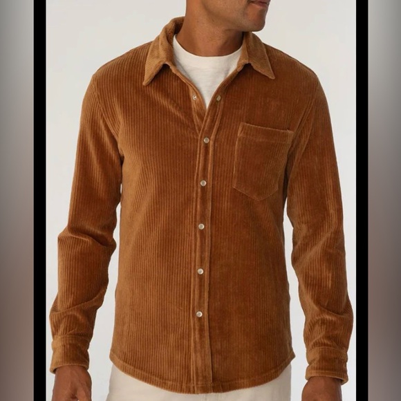 Criquet Other - Criquet Brown Corduroy Casual Button Down Shirt with Pearl snaps